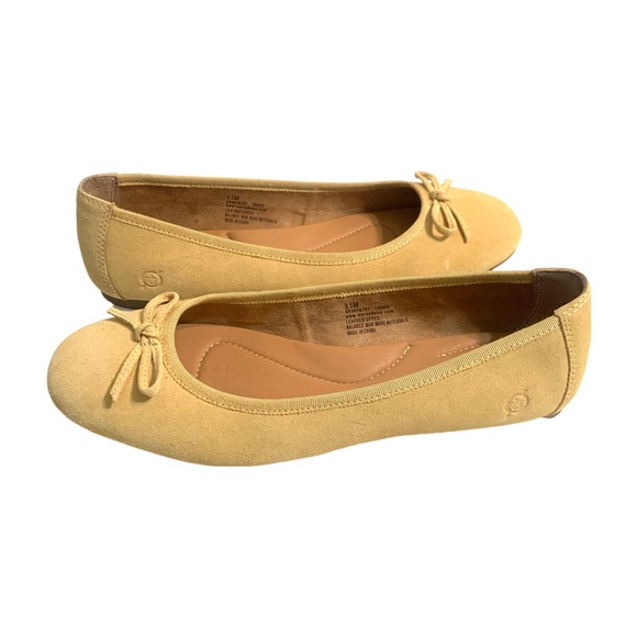 Born Brin Comfort Flats Tan Suede Leather Size 9.5 Comfortable Neutral Color - Picture 1 of 8